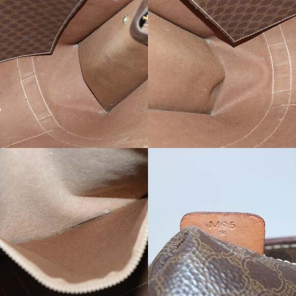 CELINE Macadam Canvas Shoulder Bag Pvc Leather Brown - Picture 12 of 12